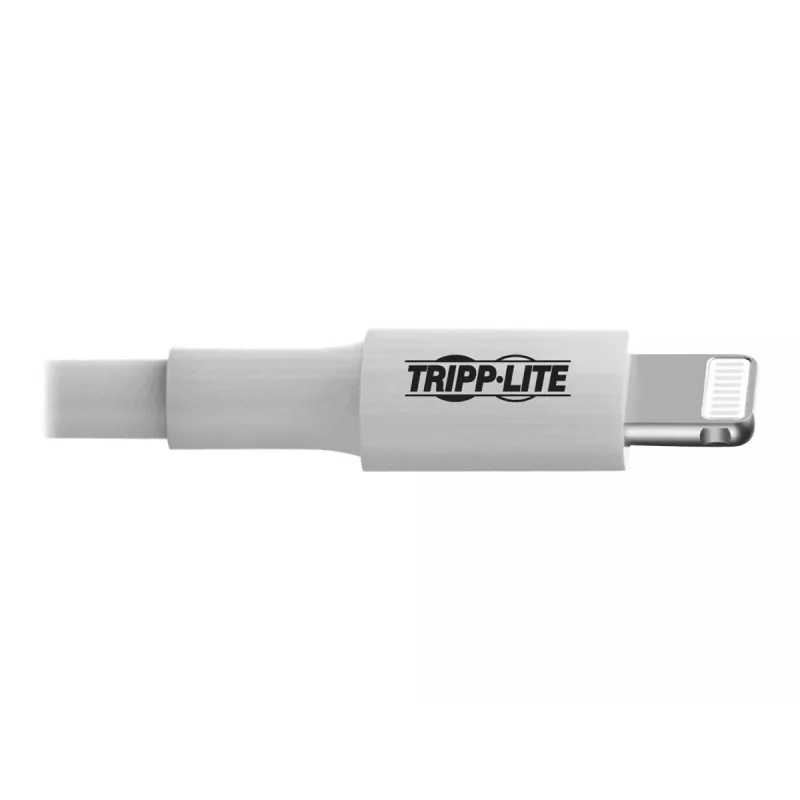 Eaton Tripp Lite Series cabo de sincronização/carregamento USB-A para Lightning (M/M) - certificado MFi, branco, 3 ft. (0,9 m) - cabo de dados/alimentação - USB macho para Lightnin
