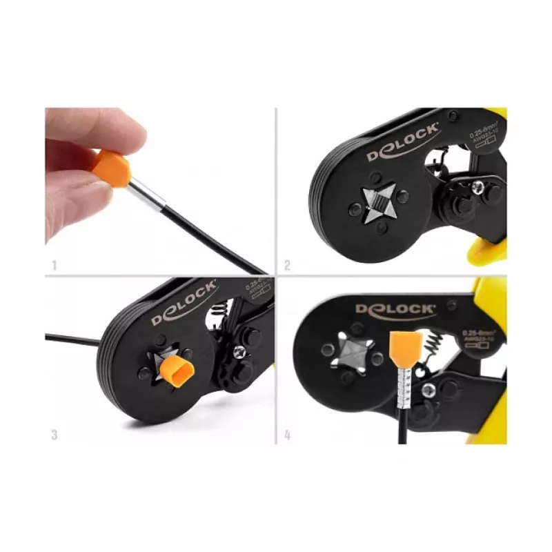 Alicate de crimpagem DeLOCK 90558 preto amarelo