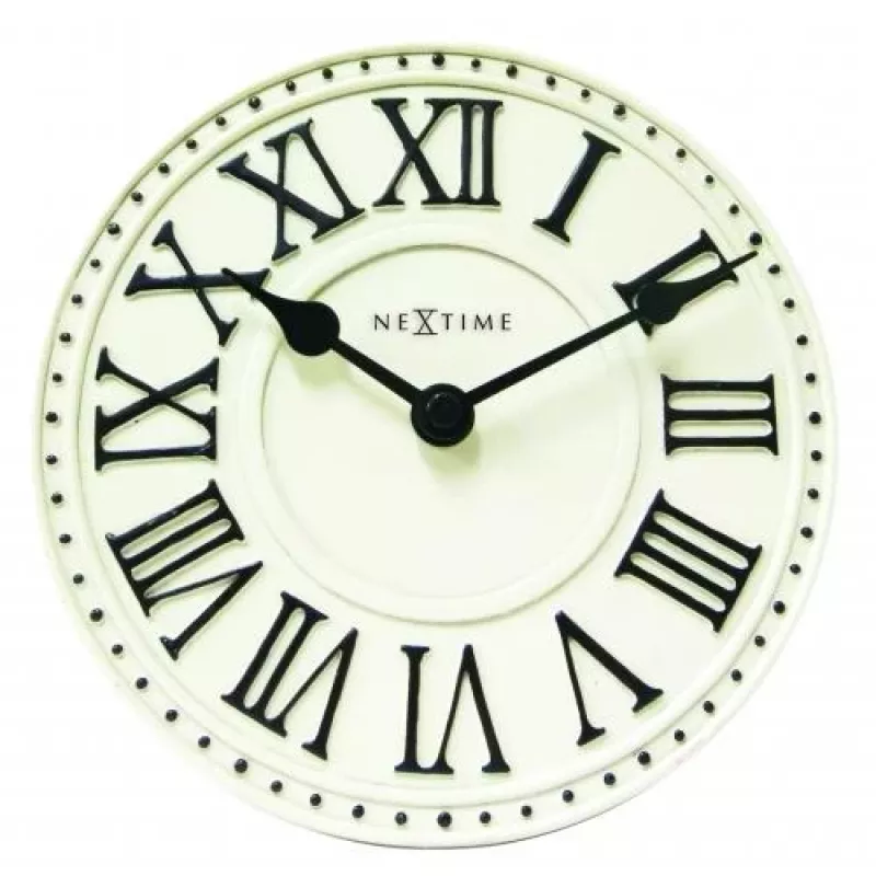 Relógio de parede NeXtime 5187wi London Table, Ø16 cm, branco/preto+B32