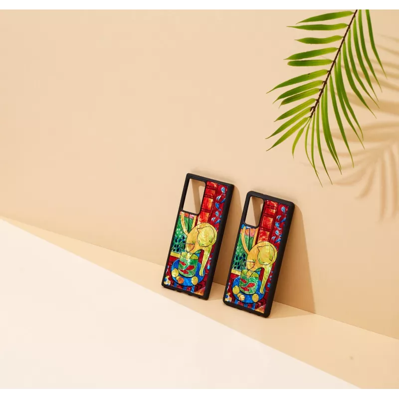 Capa de telemóvel iKins para Samsung Galaxy Note 20 Ultra — design gato peixe vermelho