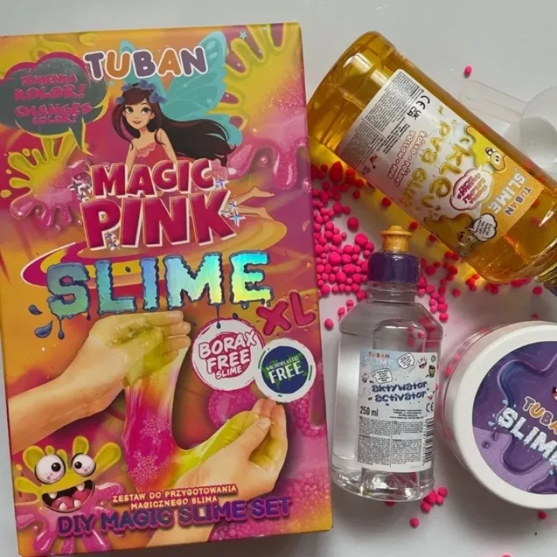 Conjunto de slime DIY TUBAN TU3569 — Magic Pink XL, não tóxico, seguro para crianças