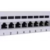 Patch panel LANBERG PPF6-9012-S, 12 portas, metal, cinzento, 1HE, 215×130×44.5 mm