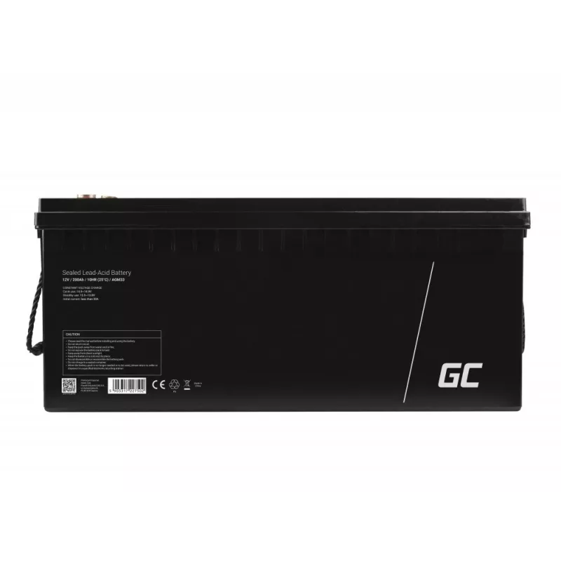 Bateria de automóvel Green Cell AGM33 VRLA AGM 200 Ah 12 V, sem manutenção, 58 kg