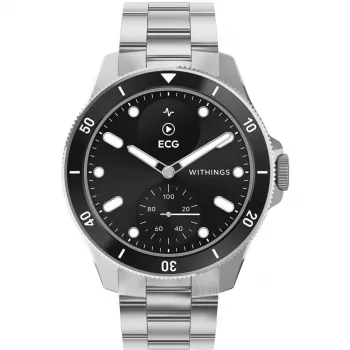 Withings ScanWatch Nova 1.6 cm (0.63) OLED 42 mm híbrido preto, aço inoxidável GPS (satélite)