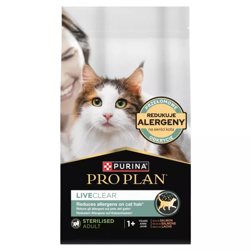 PURINA PRO PLAN LIVECLEAR STERILISED ADULT rico em salmão 1,4 kg
