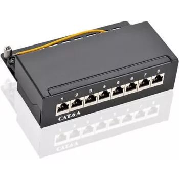 Goobay 62065 - RJ-45 - Cat6a - S/FTP (S-STP) - 22/26 - preto - instalação em rack (62065)