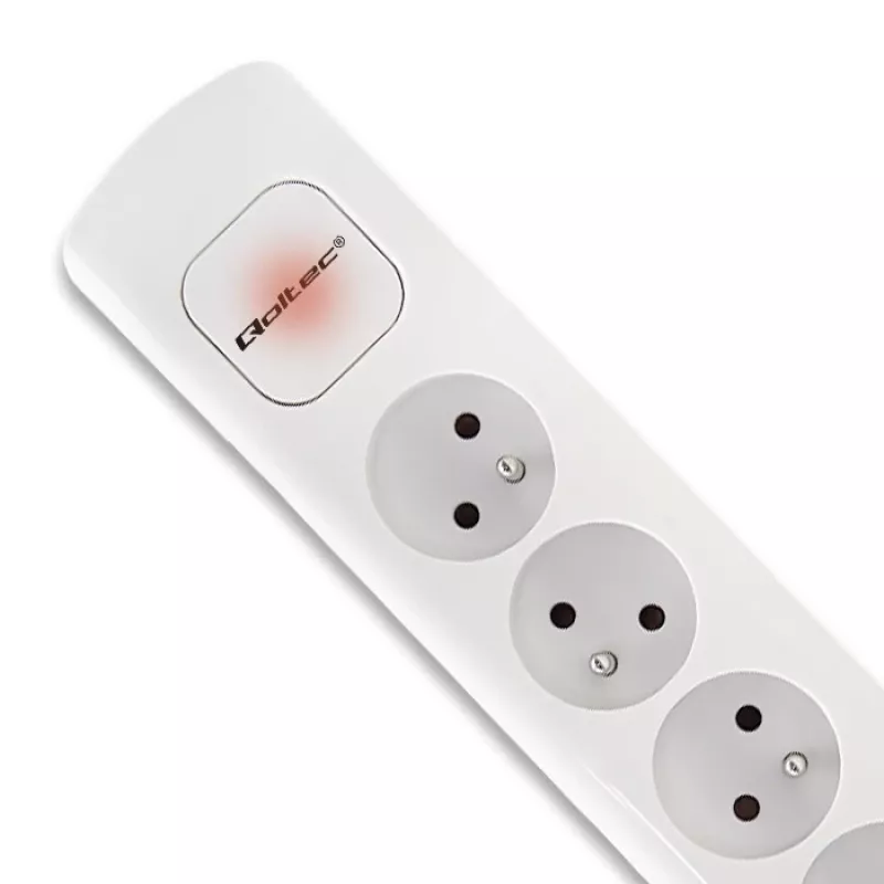 Extensão de energia Qoltec 50276 1,8 m 5 tomadas AC Interior Branco