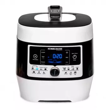 Panela de pressão elétrica Rommelsbacher MD 1000 – 4 l, 1000 W, 14 programas, branco/preto