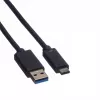 ROLINE - Cabo USB - USB Type-C (M) - USB Type-A de 9 pinos (M) - 50 cm (USB 3.1) - moldado - preto (11.02.9010)