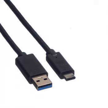 ROLINE - Cabo USB - USB Type-C (M) - USB Type-A de 9 pinos (M) - 50 cm (USB 3.1) - moldado - preto (11.02.9010)