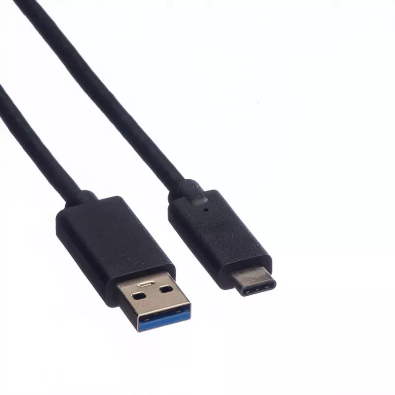 ROLINE - Cabo USB - USB Type-C (M) - USB Type-A de 9 pinos (M) - 50 cm (USB 3.1) - moldado - preto (11.02.9010)