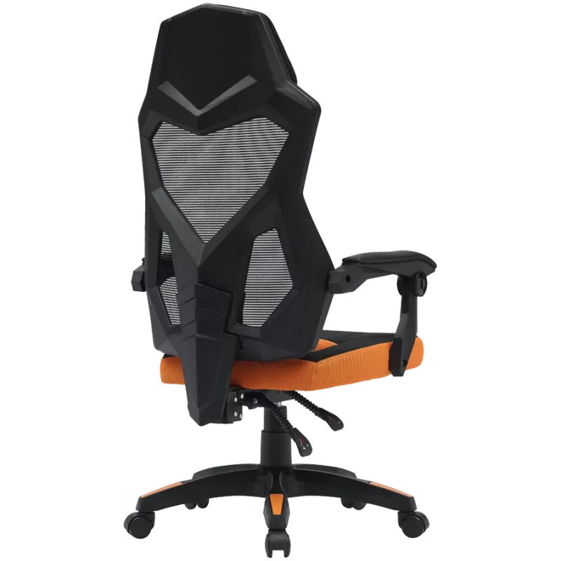 Cadeira gaming CANYON Wave MCH02 — encosto em mesh, design ergonómico, preto/laranja