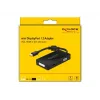 DeLOCK Mini DisplayPort 1.2 para VGA HDMI DVI Áudio 4K passivo preto