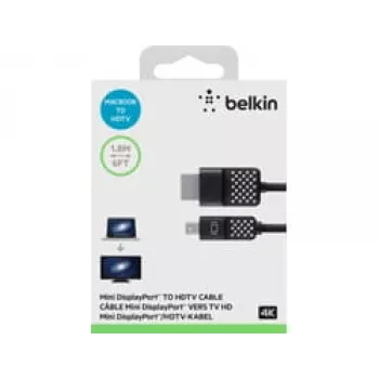 Cabo Mini DisplayPort para HDTV, 1,8 m, Mini DisplayPort, HDMI, macho, macho, preto