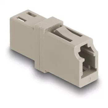 Acoplador de fibra ótica DeLOCK LC simplex fêmea para LC simplex fêmea OM1/OM2 bege