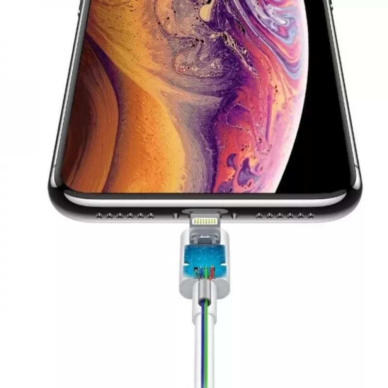 Cabo USB-C para Lightning Devia Smart Series PD 18W – branco, certificado MFi