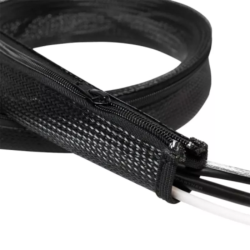 Tubo para cabos LogiLink com fecho de correr, 2,0 m, cinzento em poliéster, resistente à abrasão, à tração e à deformação, resistente ao choque, - 1 unid. (KAB0074)