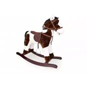 Cavalo de balanço Artyk modelo 182747 castanho-branco sobre patins, brinquedo infantil