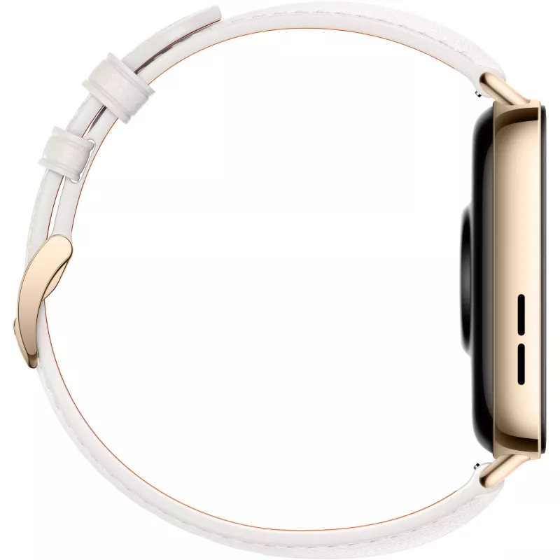 Watch Fit 3 (Solo-B19V), Smartwatch dourado/branco, bracelete de pele em branco