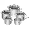 ZWILLING Essence conjunto de panelas em aço inoxidável de 5 peças com tampas de vidro