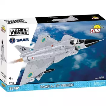 Conjunto de construção Cobi Blocks Saab AJ 37 Viggen 881 peças