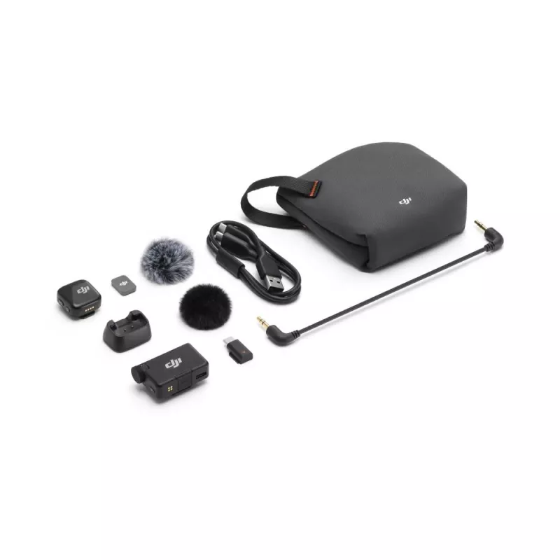 DJI Mic Mini sistema de microfone sem fios (1 transmissor + 1 recetor), preto