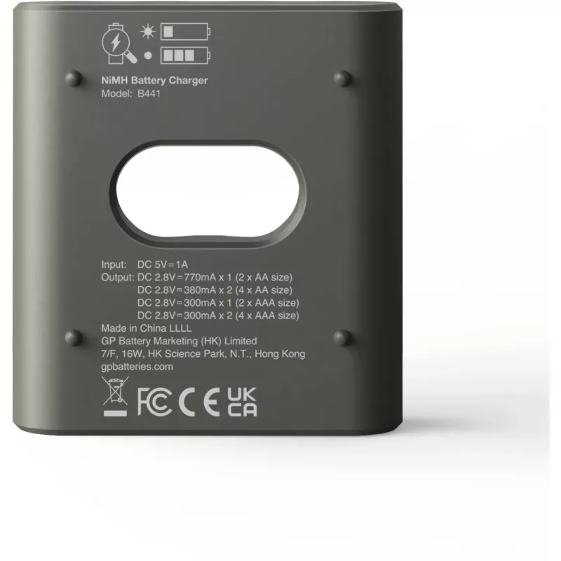 Carregador de bateria GP B441 para baterias NiMH AA e AAA