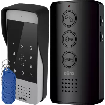 Intercomunicador com fios Eura ADP-34A3 preto — posto interior, modelo 50323