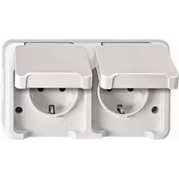 MERTEN Tomada dupla SCHUKO com BRS branco polar AQUASTAR MEG2320-8019 MEG2320-8019 (MEG2320-8019)
