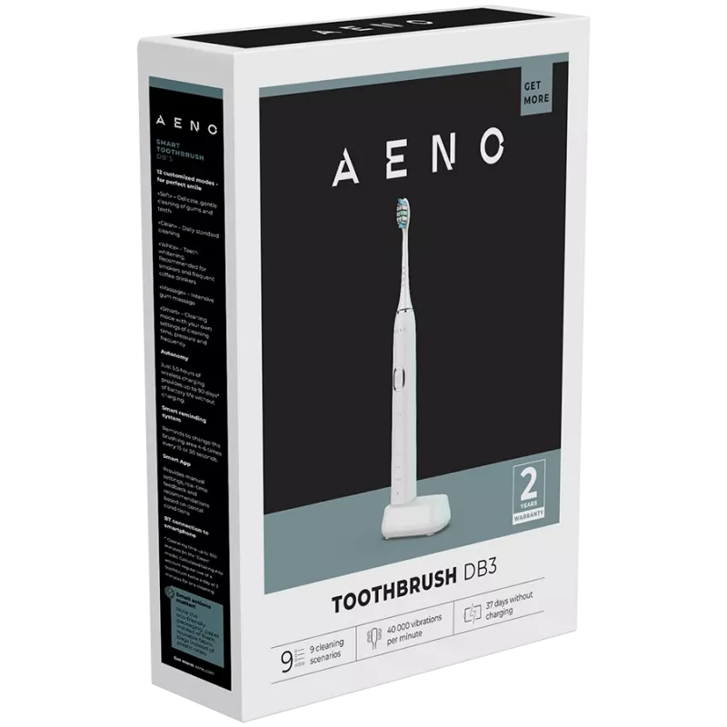 Escova de dentes sónica AENO DB3 para adultos branca