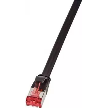 LogiLink Cabo de rede RJ45 CAT 6 U/FTP 0,50 m Preto Contactos banhados a ouro LogiLink (CF2023S)