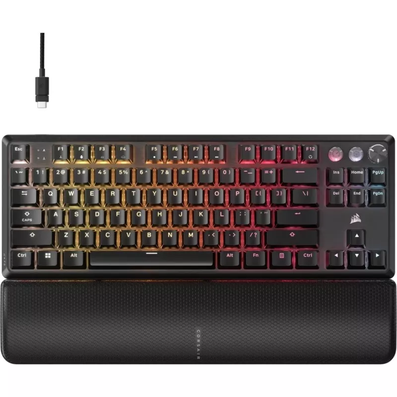 Teclado mecânico tenkeyless CORSAIR K70 PRO TKL — iluminação RGB, layout compacto