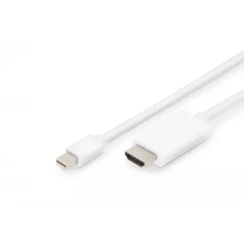 Digitus ASSMANN - Cabo adaptador - Mini DisplayPort macho para HDMI macho - 2 m - isolamento triplo - branco - moldado, suporte 4K (AK-340304-0
