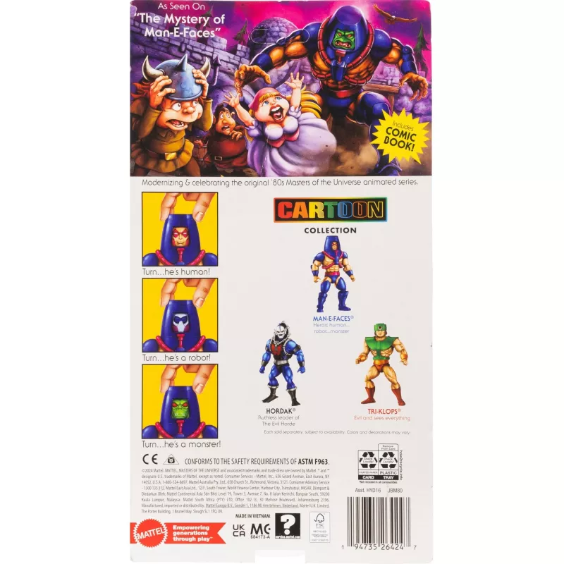Figura de ação MATTEL M.O.T.U. Origins Man-E-Faces JBM80, figura articulada colecionável