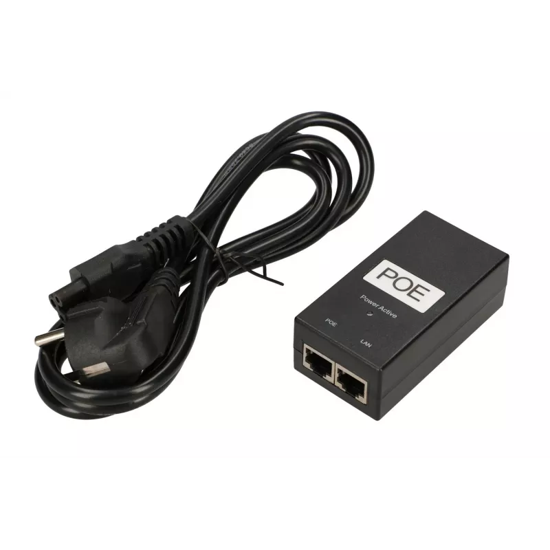 Fonte de alimentação Extralink POE-48-24W-G, 48V, 0,5A, 24W, Gigabit, cabo incluído 802.3af/at