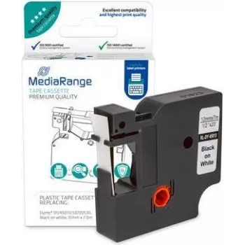 Cassete de fita plástica MediaRange MRDY45013 para impressora de etiquetas Dymo