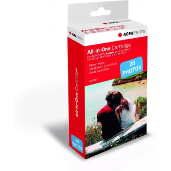 Agfa AMC20 cartucho de papel fotográfico, 20 fotografias, 5,3 x 8,6 cm
