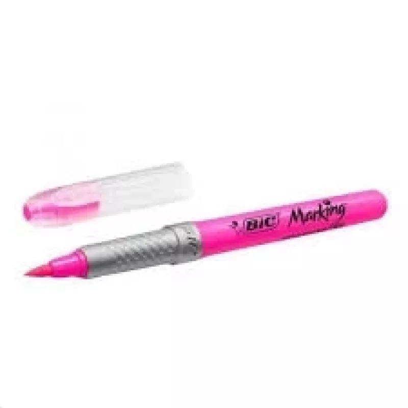 Marcador de texto BIC FLEX rosa, caixa de 12 unidades 494879