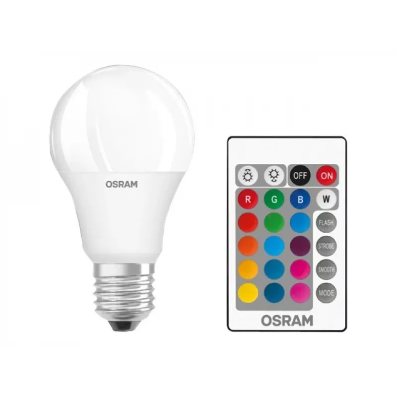 Lâmpada LED Star+ Classic A RGBW FR 60 regulável 9W/827 E27 com comando | 9 W | RGBW
