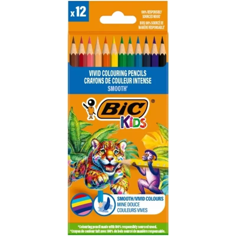 BIC lápis de cor Kids Smooth conjunto de 12 cores