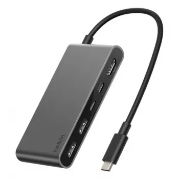 Belkin Connect, USB Type-C, HDMI, USB 2.0 Type-A, USB Type-C, 5000 Mbit/s, 60 Hz, 3840 x 2160 píxeis, preto
