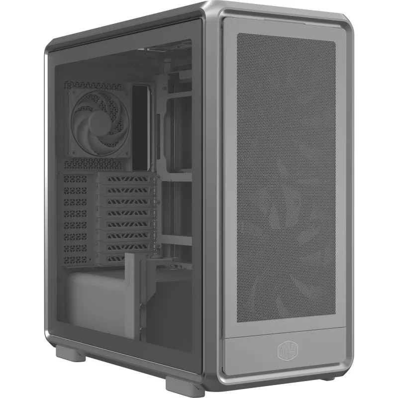 Caixa de PC Midi Tower Cooler Master MasterFrame 600 Mesh prateado — suporta ATX/EATX, 2×200mm frente, unidades 2,5