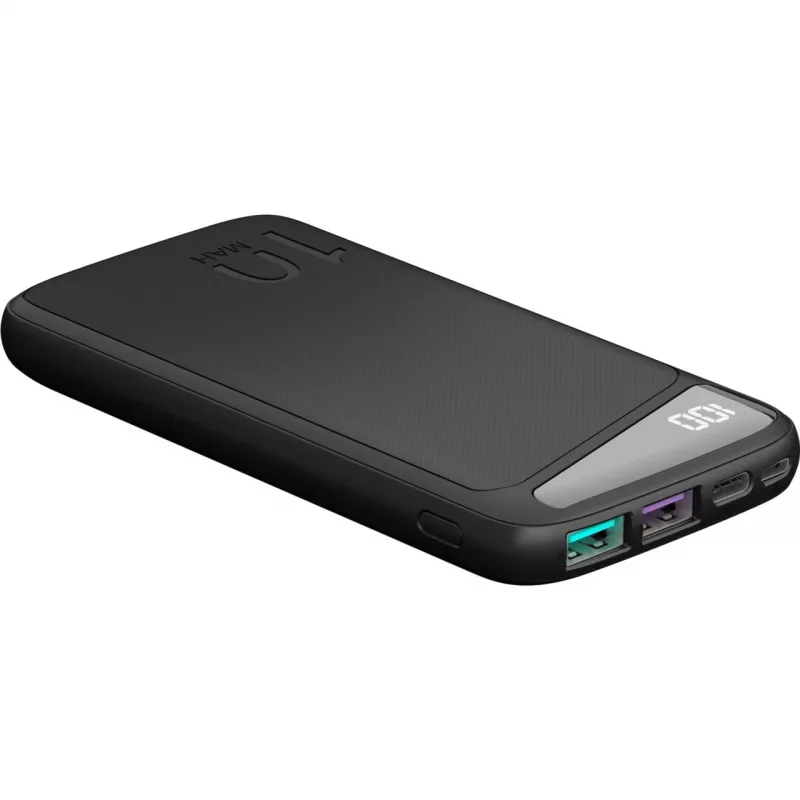 Powerbank de carregamento rápido 10.000 mAh (preto, USB-C PD, QC 3.0, 10.000 mAh)
