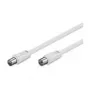Cabo de ligação de antena Goobay Wentronic, 100% blindado, branco, 10 m - ficha coaxial conector fêmea coaxial (50716)