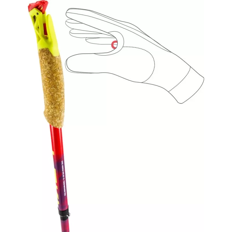 Bastões de trekking Leki TRL Ultratrail FX One 115 cm, vermelho