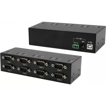 Adaptador USB para série com 8 portas RS-232, Exsys EX-13078, chipset FTDI, caixa metálica