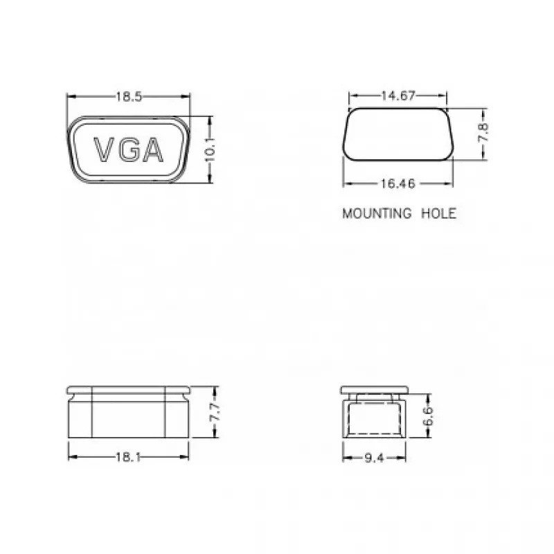 Tampa de proteção para conector fêmea VGA DeLOCK 60162