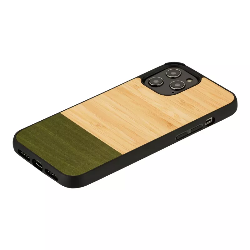Capa protetora Man and Wood para iPhone 12 / 12 Pro — floresta de bambu preto