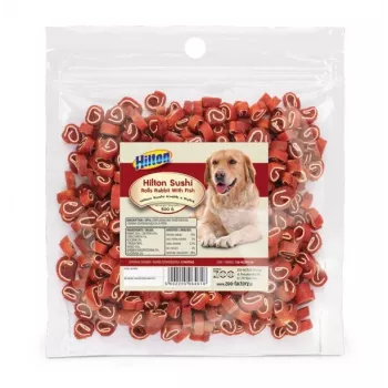 Guloseimas de treino para cães Hilton Sushi Rolls — coelho com peixe, 500 g