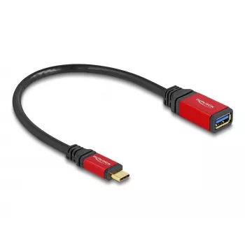 Adaptador USB DeLOCK 60172 USB Type-C macho para USB Type-A fêmea 10 Gbit/s 15 cm vermelho metal